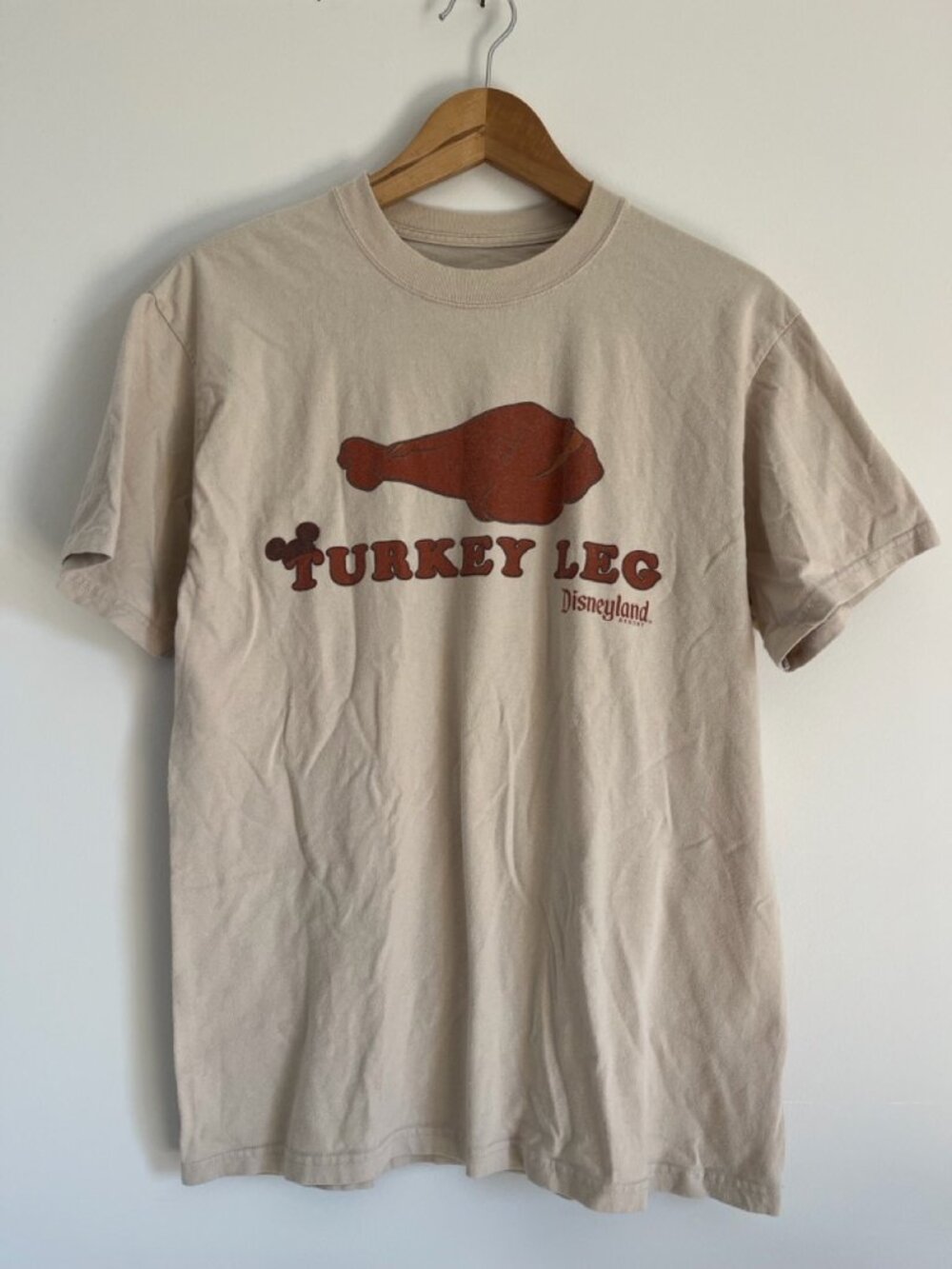 Official Disneyland Resort Turkey Leg Graphic T-Shirt Beige Tan Medium